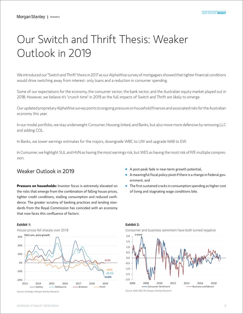 《摩根士丹利-澳大利亚-投资策略-过渡中的澳大利亚：更多转变与节俭-2019.1.31-51页》 - 第6页预览图