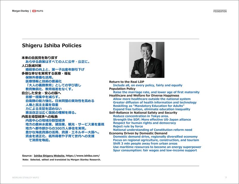 《Morgan Stanley Fixed-Investor Presentation LDP Election Candidate Who’s Who  自...-109946937》 - 第7页预览图