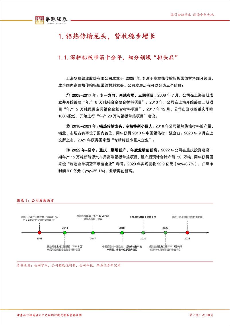 《华峰铝业(601702)铝热传输龙头乘风新能源，储能%2b液冷%2b空调打开新增量-241120-华源证券-30页》 - 第6页预览图