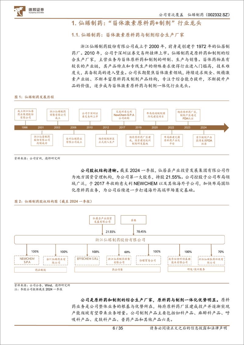 《仙琚制药(002332)甾体激素龙头全面升级，多重催化打造第二增长曲线-240801-德邦证券-35页》 - 第6页预览图