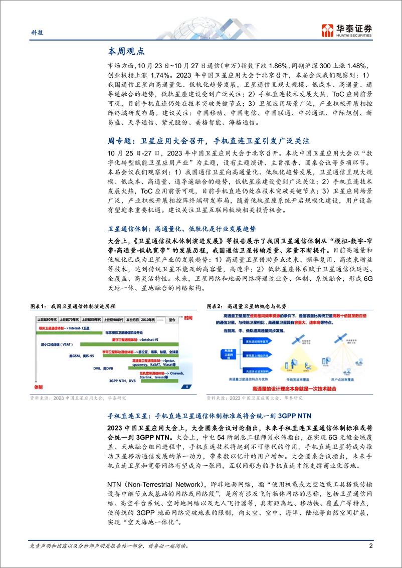 《通信行业专题研究：卫星应用大会召开，关注技术突破-20231029-华泰证券-22页》 - 第3页预览图