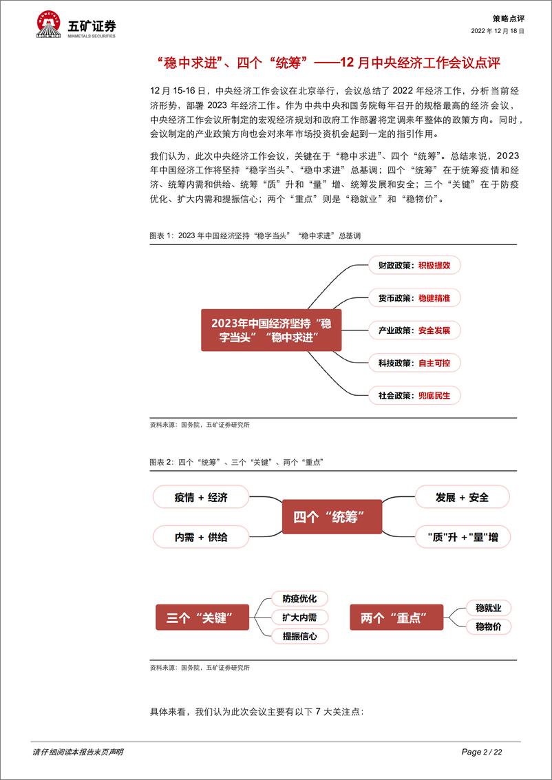 《12月中央经济工作会议点评：“稳中求进”、四个“统筹”-20221218-五矿证券-22页》 - 第3页预览图