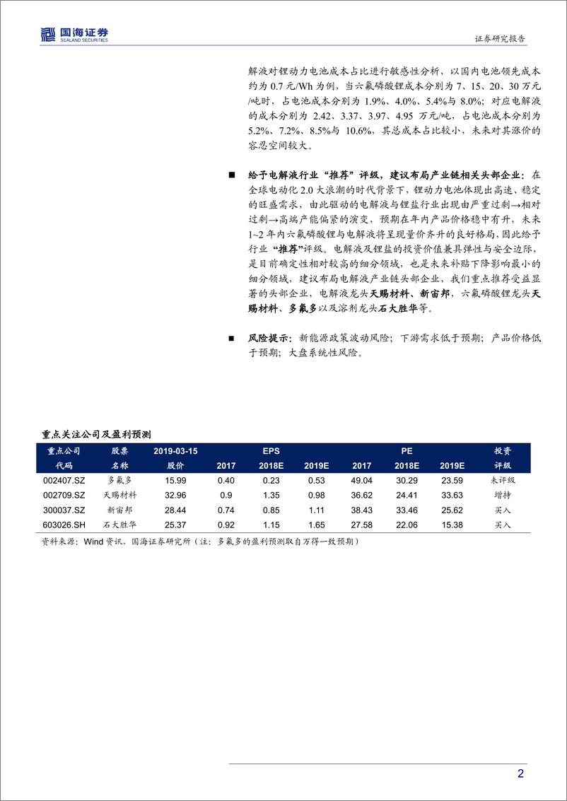 《电解液行业专题研究报告：掘金预期差，布局龙头-20190316-国海证券-32页》 - 第3页预览图