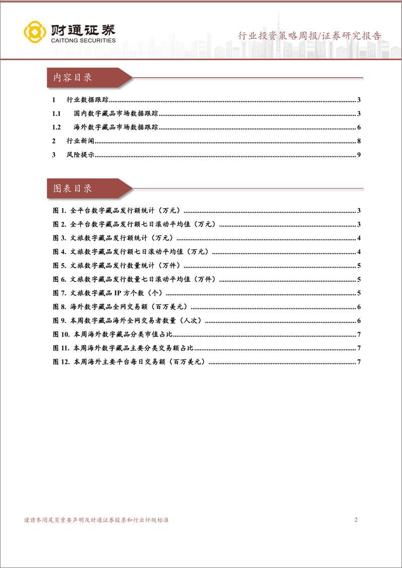 《旅游及景区行业投资策略周报：数字藏品跟踪2022年12月10日，国家中药管理局有望建立数字藏品数据库》 - 第2页预览图