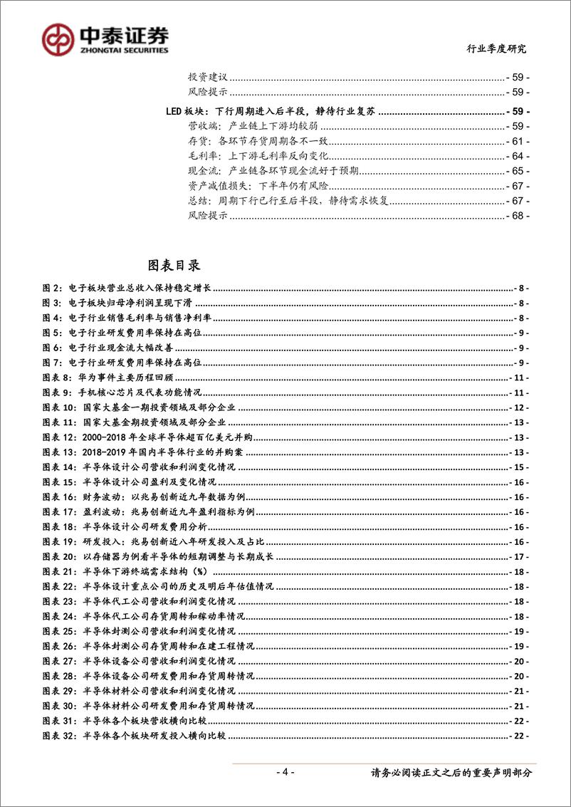 《电子行业半年报总结：行业整体表现低迷，子板块呈结构性分化-20190922-中泰证券-69页》 - 第5页预览图