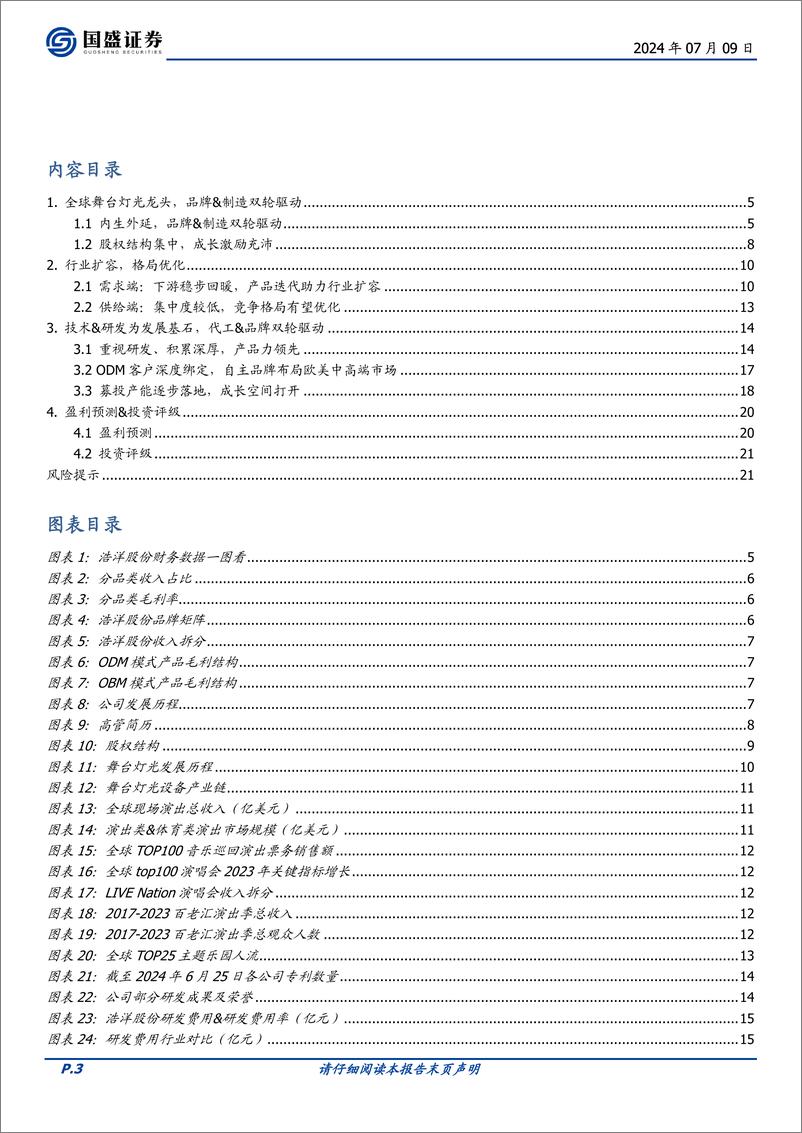 《浩洋股份(300833)全球舞台灯光设备龙头，品牌、制造双轮驱动，量价齐升可期-240709-国盛证券-22页》 - 第2页预览图