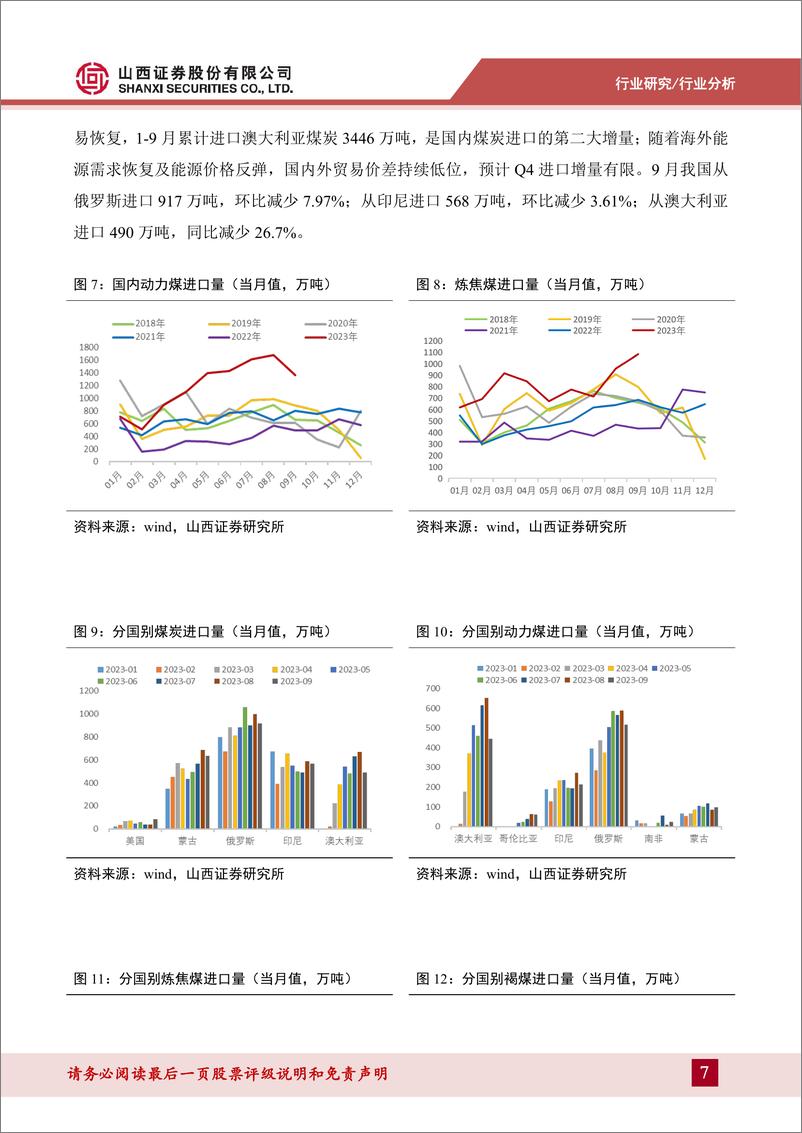 《煤炭行业2023年三季报综述：价格中枢回升，关注四季度业绩表现-20231108-山西证券-20页》 - 第8页预览图