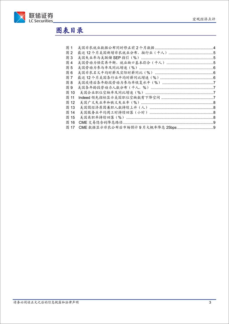 《美国8月非农点评：美国就业市场持续走弱，9月大概率降息25bps-240909-联储证券-10页》 - 第3页预览图