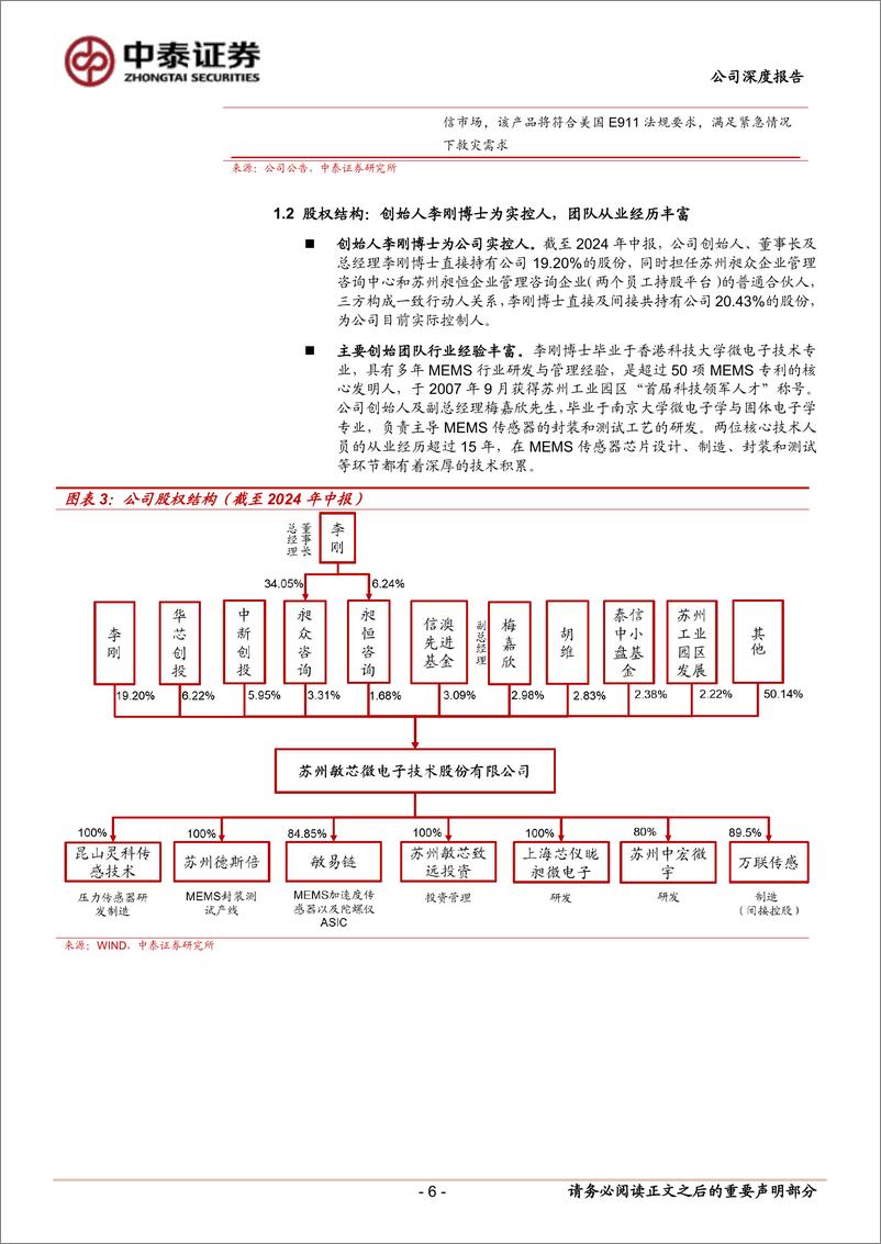 《敏芯股份(688286)MEMS平台启航，关注AI语音／人形机器人等新机遇-241214-中泰证券-29页》 - 第6页预览图