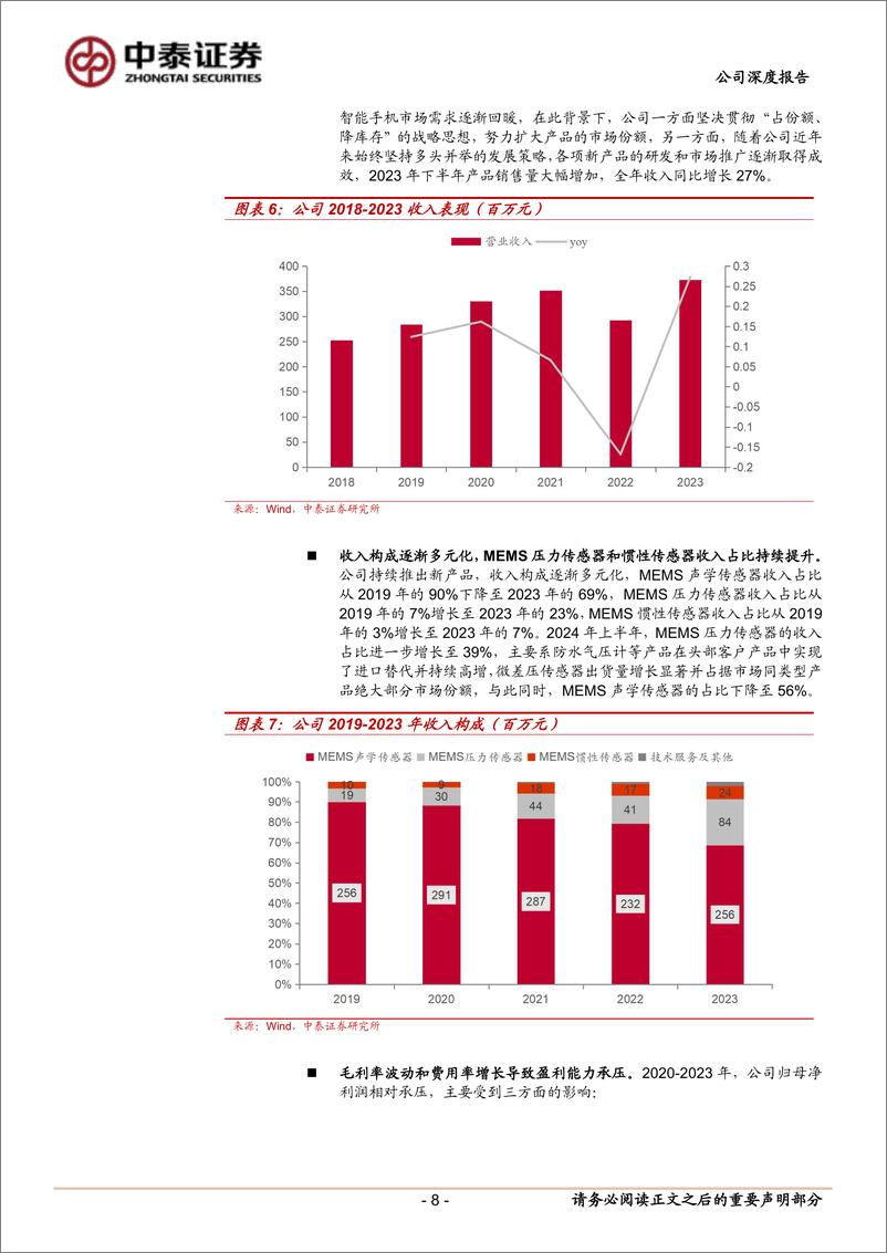 《敏芯股份(688286)MEMS平台启航，关注AI语音／人形机器人等新机遇-241214-中泰证券-29页》 - 第8页预览图