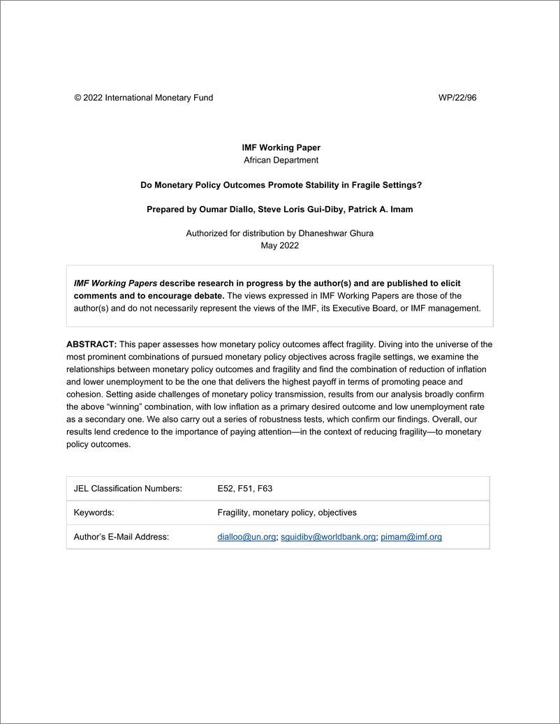 《IMF-货币政策成果是否能促进脆弱环境下的稳定？（英）-2022.5-55页》 - 第3页预览图