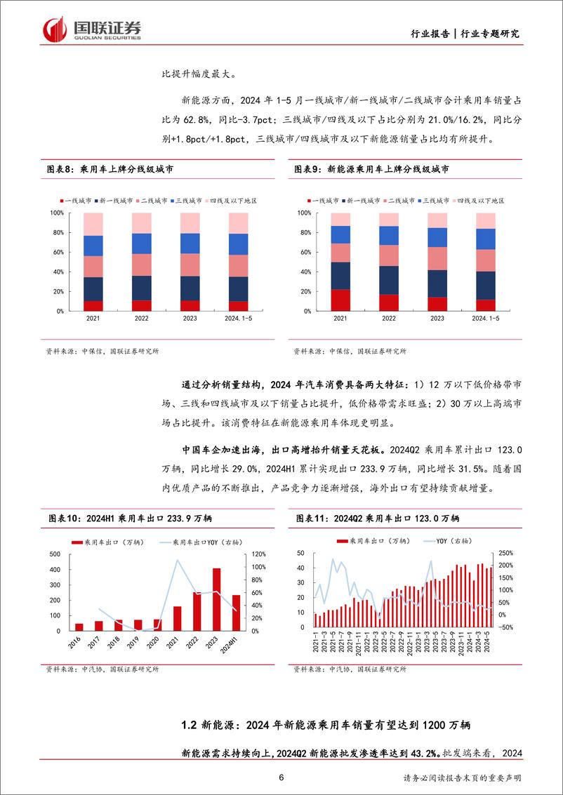 《汽车行业2024Q2业绩前瞻：2024Q2销量稳健增长，龙头业绩表现亮眼-240714-国联证券-29页》 - 第6页预览图