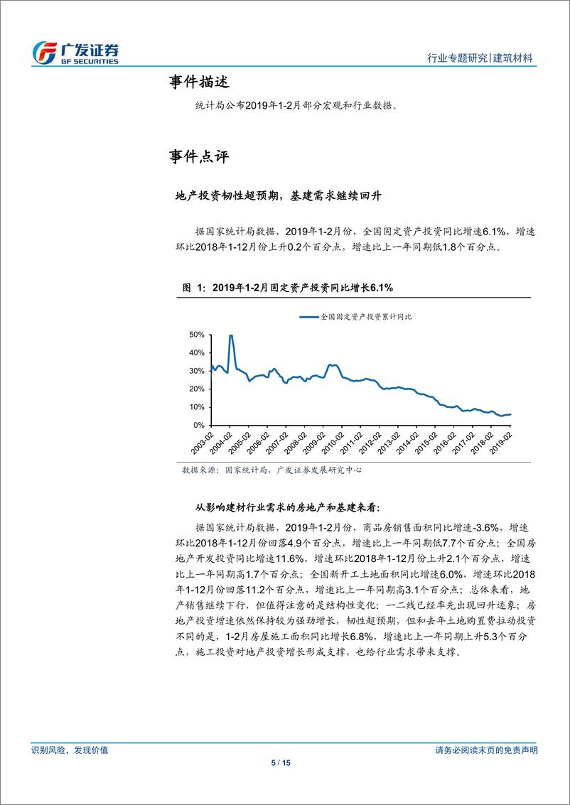 《建筑材料行业专题研究：2019年2月数据点评，需求景气延续，华北成为亮点-20190317-广发证券-15页》 - 第6页预览图