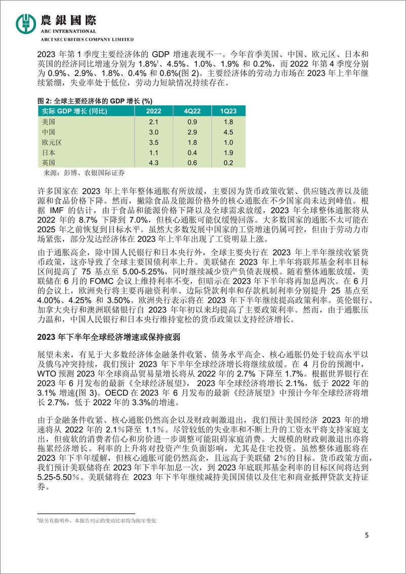 《农银国际2023年下半年经济展望及投资策略报告-39页》 - 第6页预览图