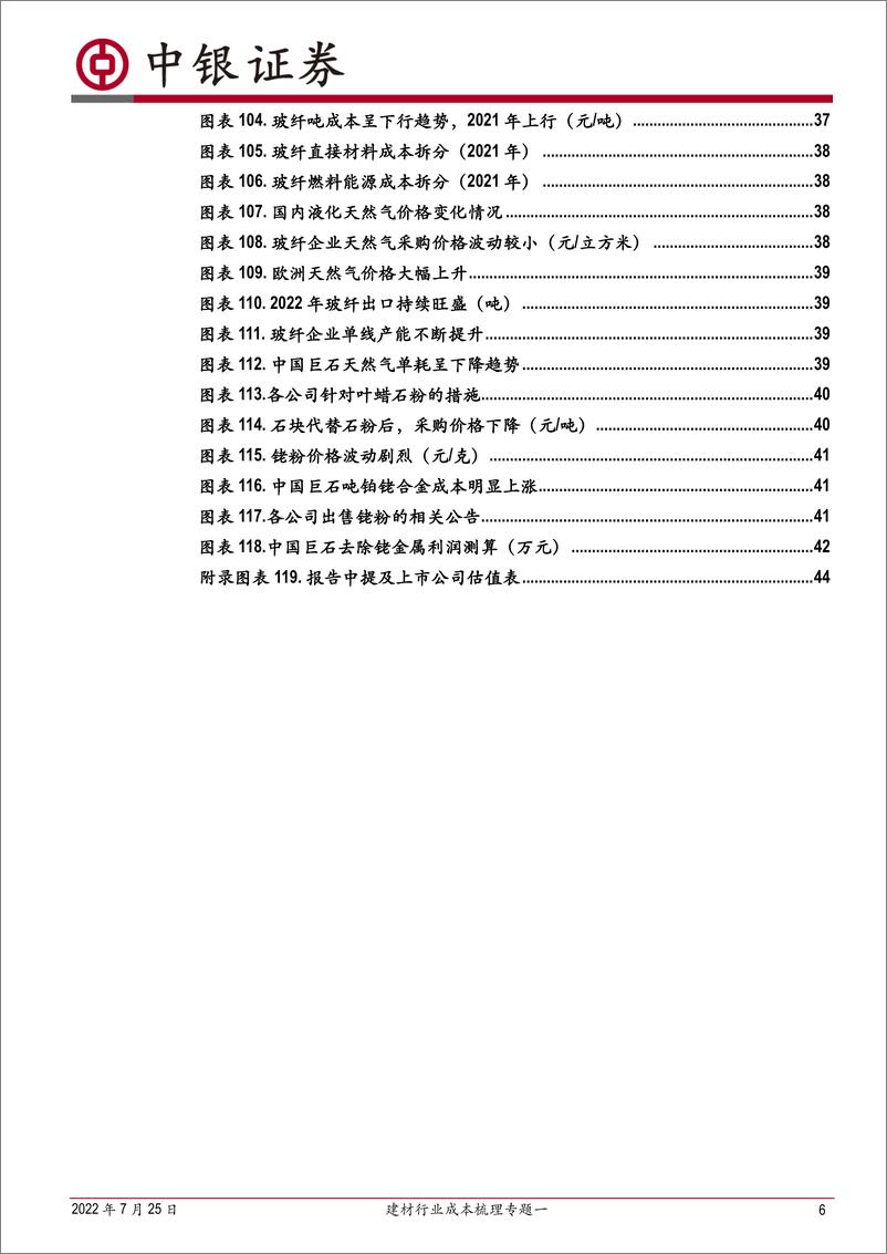 《建材行业成本梳理专题一：成本端压力逐渐散去，利润空间有望恢复-20220725-中银国际-46页》 - 第7页预览图