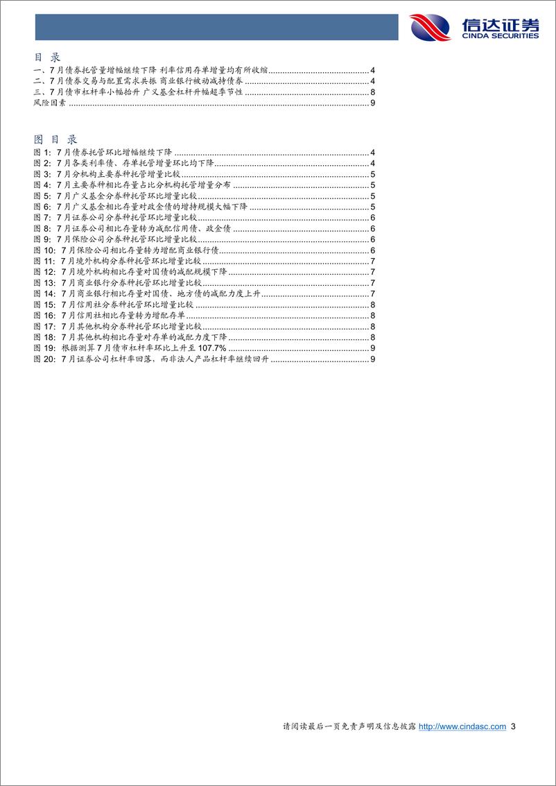 《2024年7月债券托管数据点评：7月债券交易配置需求共振，广义基金杠杆升幅超季节性-240821-信达证券-11页》 - 第3页预览图