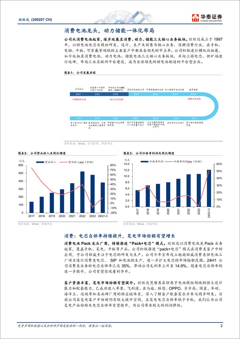 《欣旺达(300207)电芯自给率持续提升，动力亏损改善-241225-华泰证券-10页》 - 第2页预览图