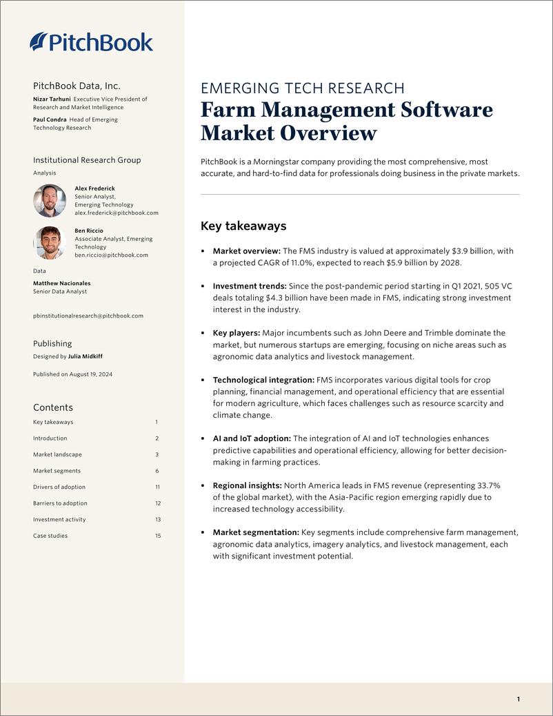 《PitchBook-农场管理软件市场概述（英）-2024-17页》 - 第1页预览图