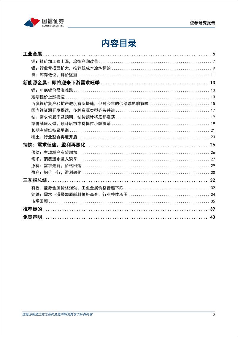 《金属行业11月投资策略暨三季报总结：电解铝供需格局改善，新能源金属旺季来临-20221103-国信证券-41页》 - 第3页预览图