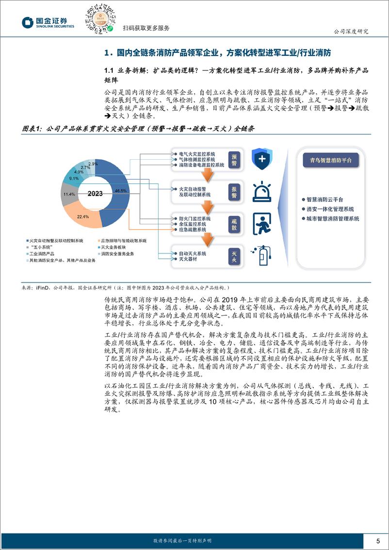 《青鸟消防(002960)国内消防报警龙头，出海%2b工业／行业消防塑造第二增长曲线-241111-国金证券-26页》 - 第5页预览图