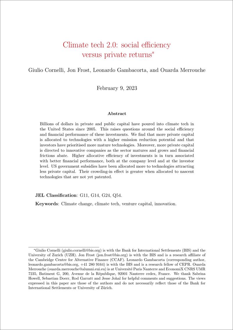 《国际清算银行-气候技术2.0：社会效率与私人回报（英）-2023.2-48页》 - 第4页预览图