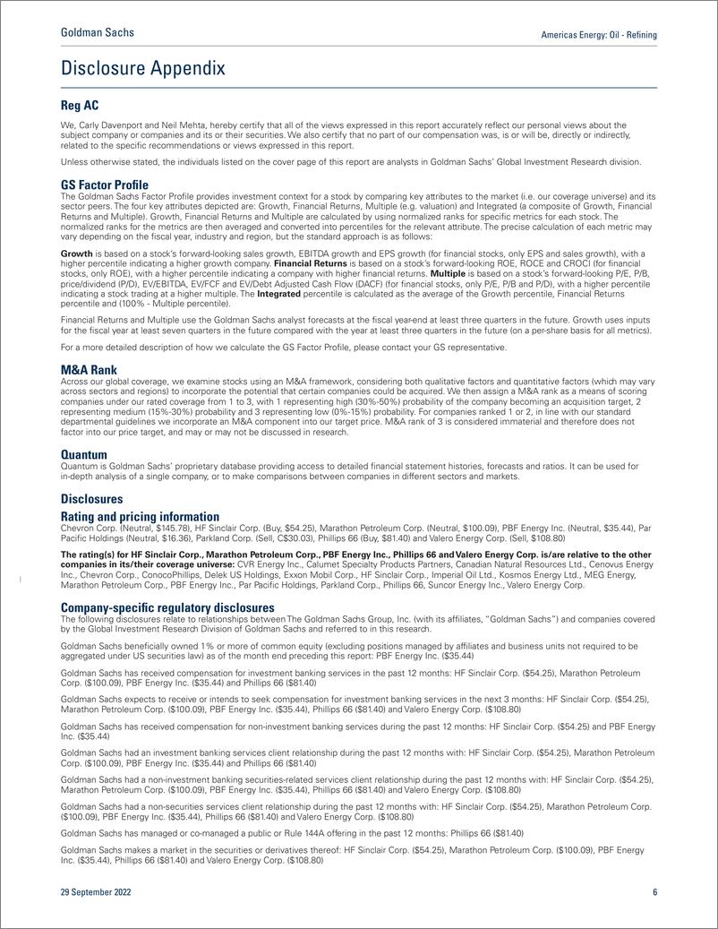 《Americas Energ Oil - Refinin Outages and tight inventories supportive of PADD 5 margins; PBF most positively exposed(1)》 - 第7页预览图