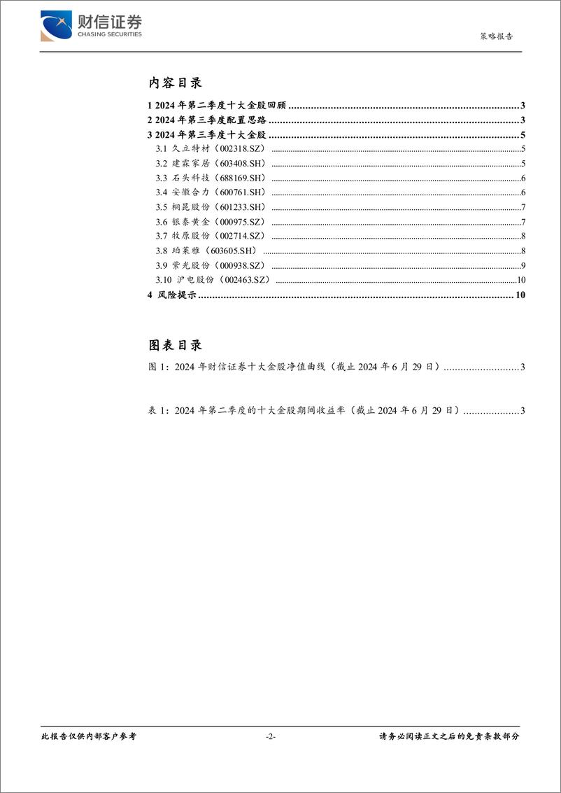 《策略专题报告：2024年第三季度十大金股-240629-财信证券-11页》 - 第2页预览图