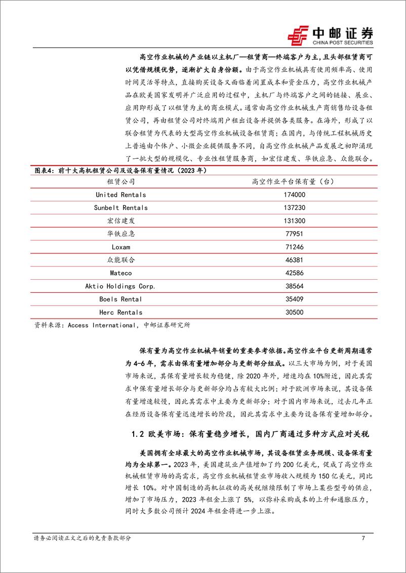 《机械设备行业出海系列专题(2)：高空作业平台-掘金欧美市场，出海空间广阔-240701-中邮证券-18页》 - 第7页预览图