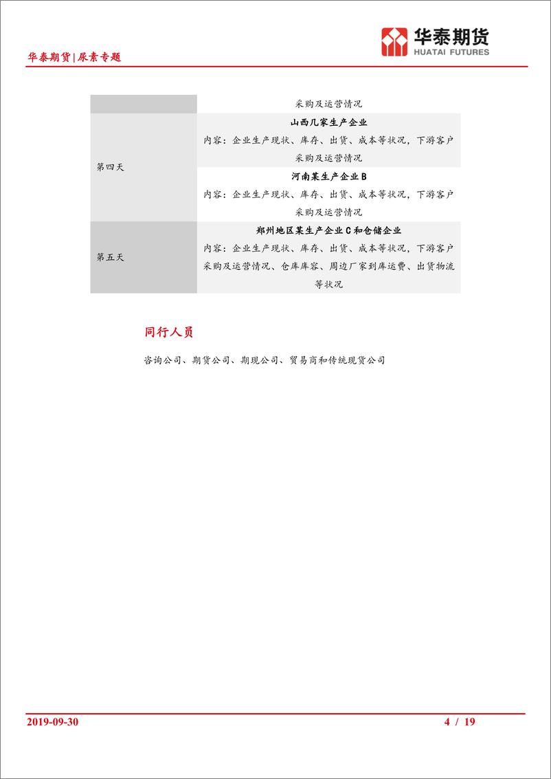 《尿素专题：四省调研记录和供需格局、工艺成本分析-20190930-华泰期货-19页》 - 第5页预览图