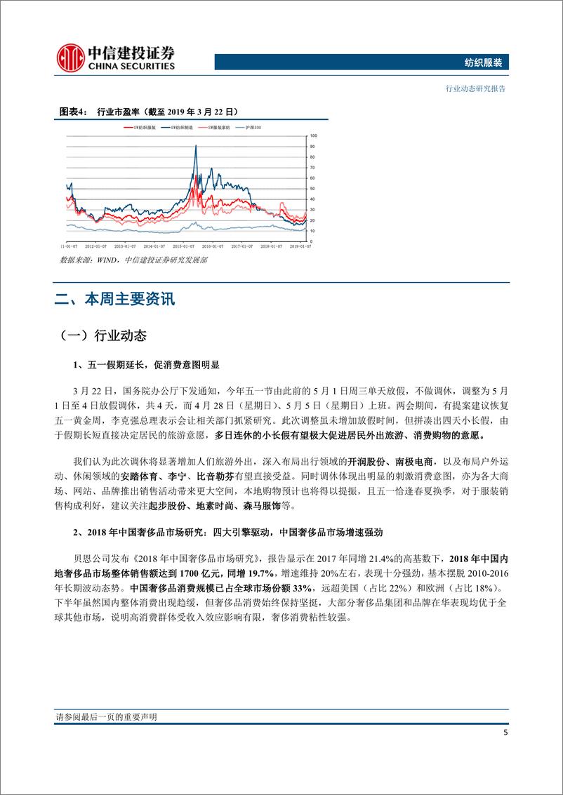 《纺织服装行业：五一假延长，促消费意图明显，国内奢侈品销售再迎高增之年-20190325-中信建投-21页》 - 第7页预览图