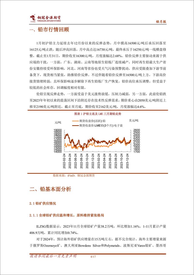 《铅月报：产业供需双弱 铅价区间调整-20240205-金源期货-17页》 - 第4页预览图