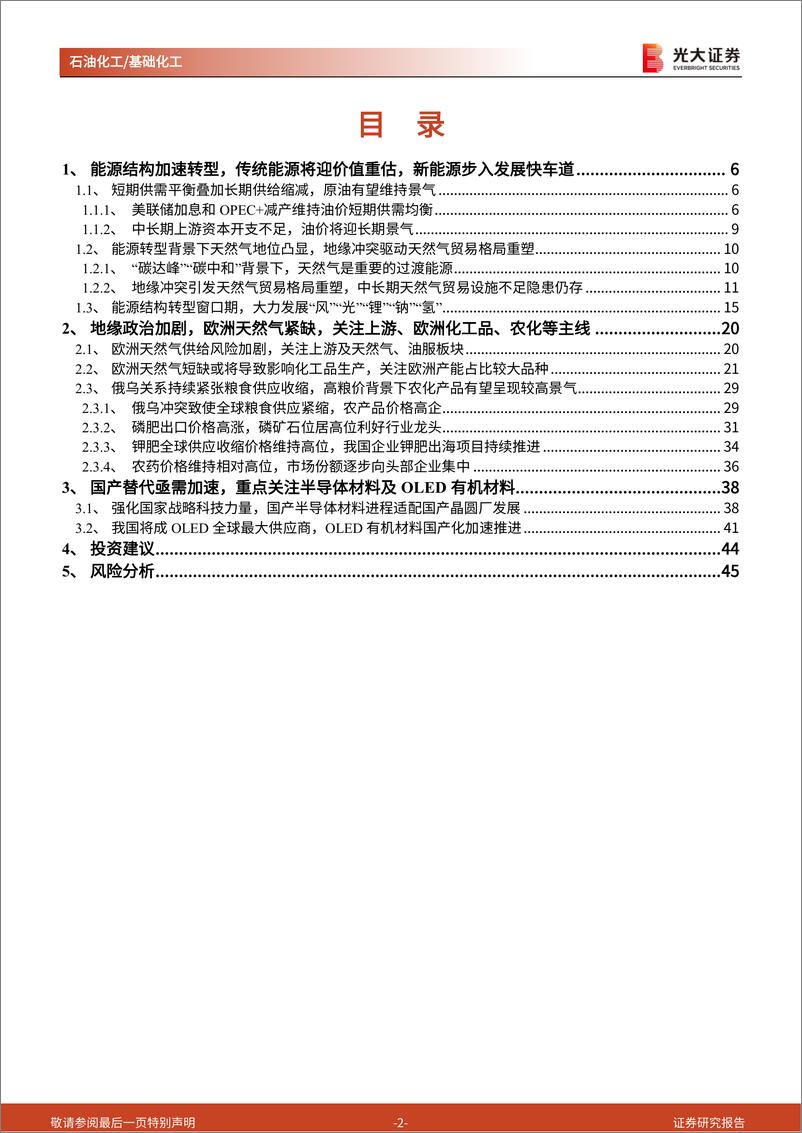 《石油化工&基础化工行业2023年投资策略：把握能源结构转型机遇，紧抓国产替代加速良机-20221130-光大证券-46页》 - 第3页预览图