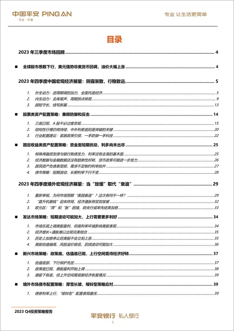 《平安私人银行2023年第四季度投资策略报告-52页》 - 第4页预览图