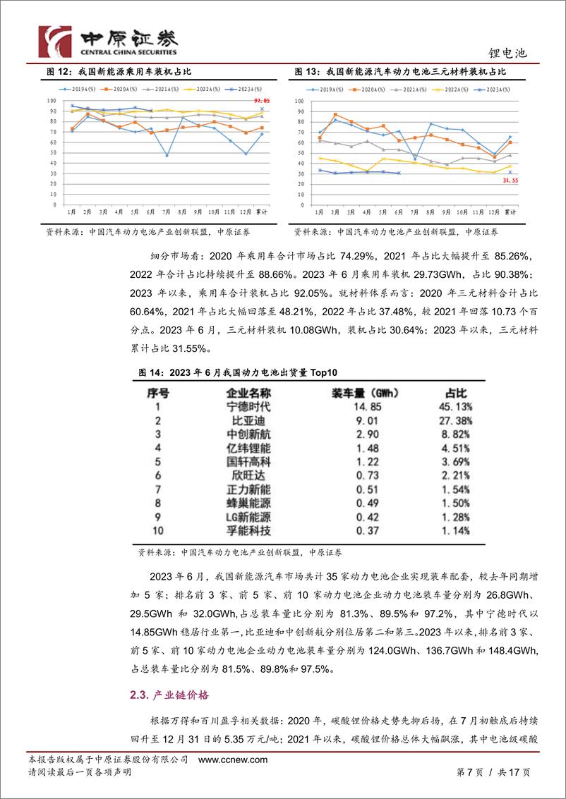 《锂电池行业月报：销量环比回落，短期谨慎关注-20230811-中原证券-17页》 - 第8页预览图