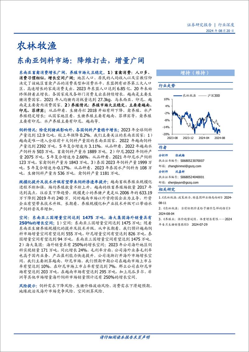 《农林牧渔行业东南亚饲料市场：降维打击，增量广阔-240820-国盛证券-17页》 - 第1页预览图