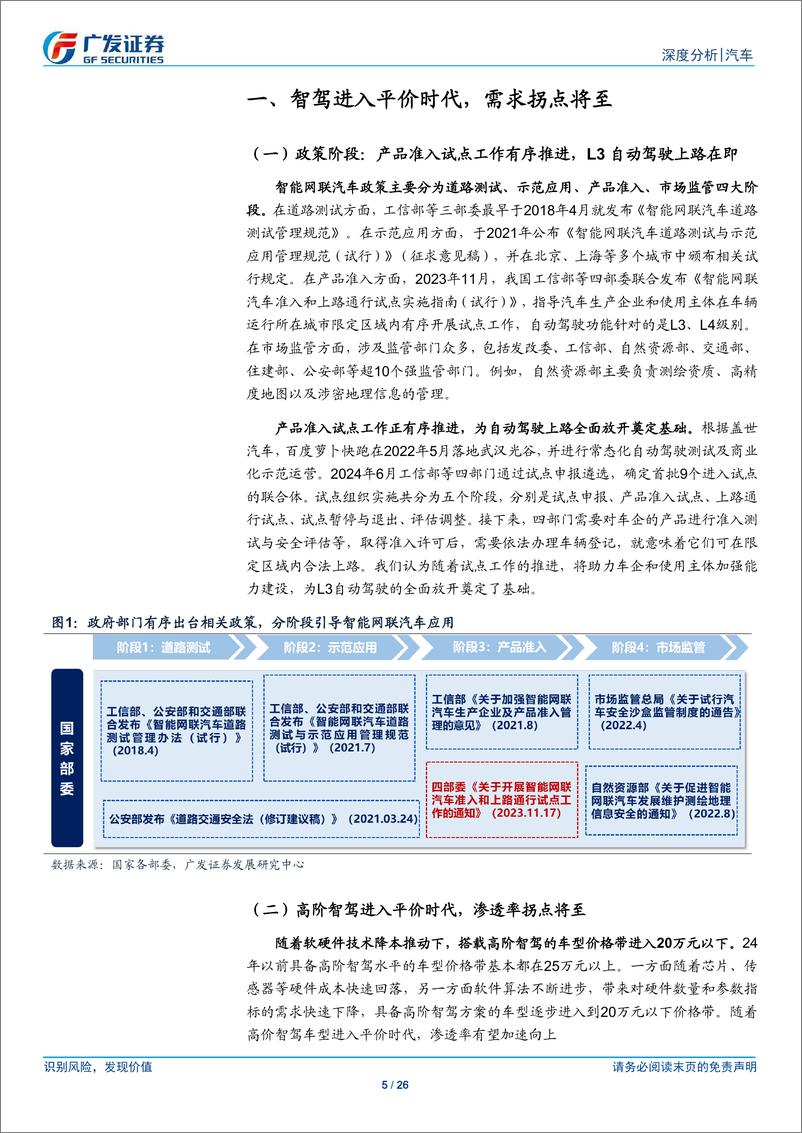 《智能汽车行业：智驾进入平价时代，主机厂自研方案分化影响产业格局-241124-广发证券-26页》 - 第5页预览图