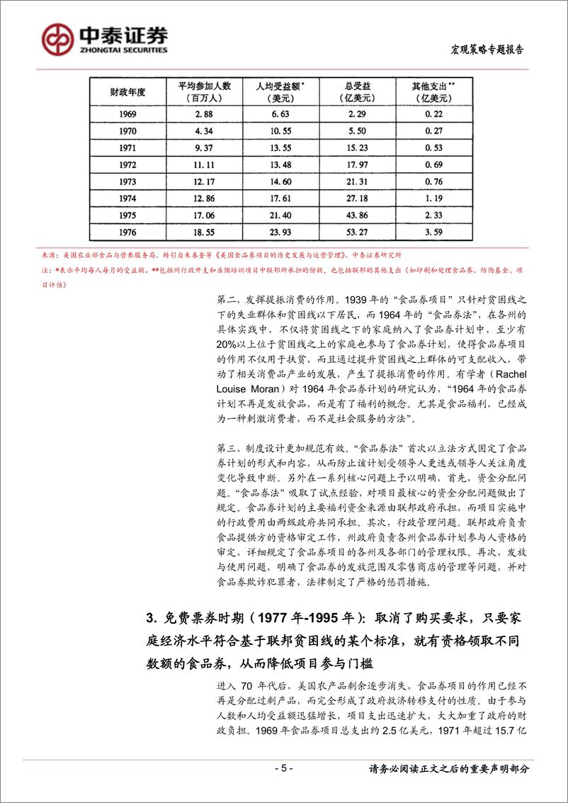 《当前经济与政策思考：食品券的发展历程(美国的经验)-240715-中泰证券-12页》 - 第5页预览图