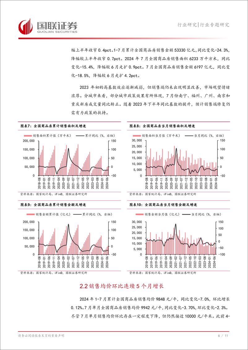 《房地产行业专题研究：7月基本面仍然承压，市场修复有待政策扶持-240816-国联证券-12页》 - 第7页预览图