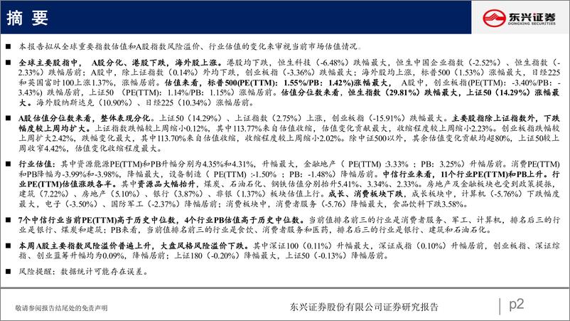 《A股市场估值跟踪三十：资源品、房地产估值回升-20221128-东兴证券-23页》 - 第3页预览图