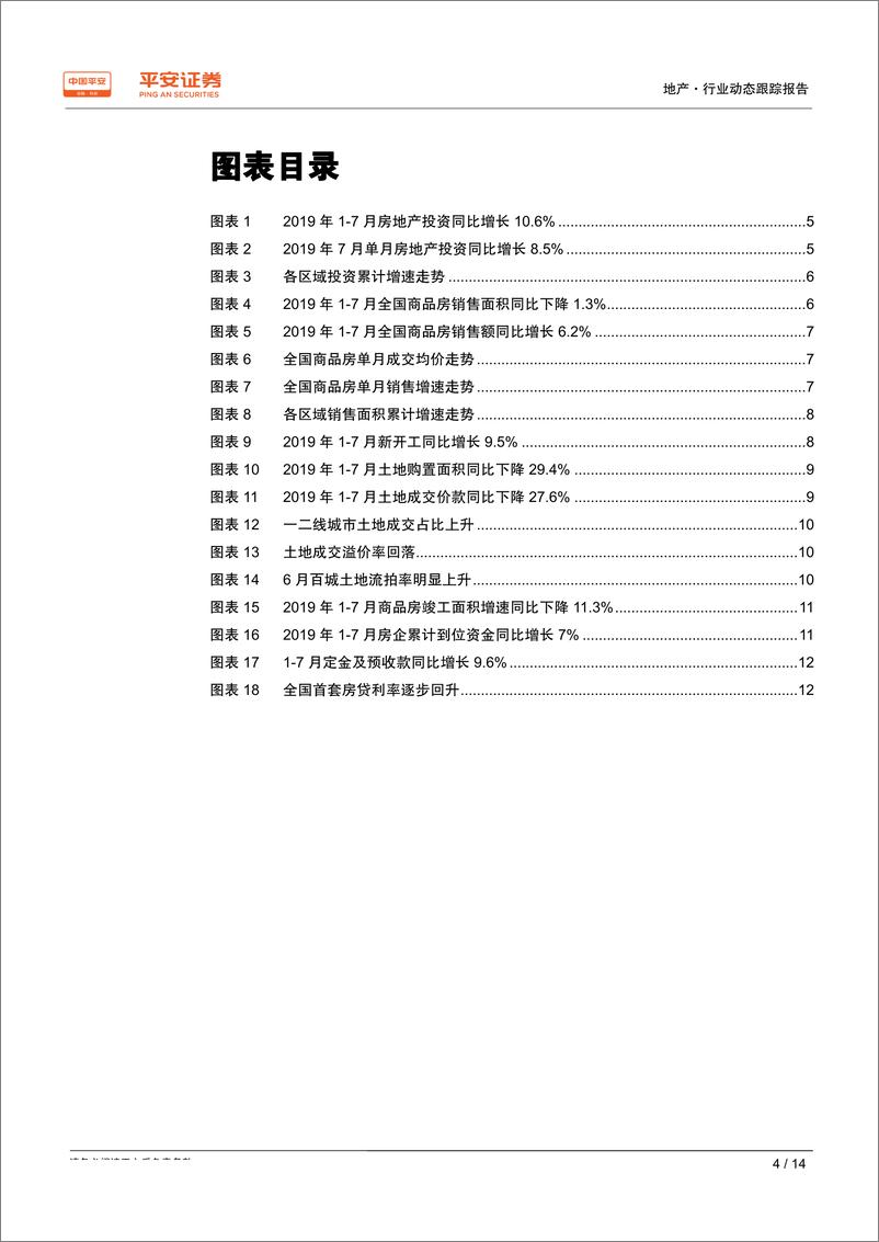 《地产行业动态跟踪报告：投资、开工如期回落，销售依旧呈现韧性-20190814-平安证券-14页》 - 第5页预览图