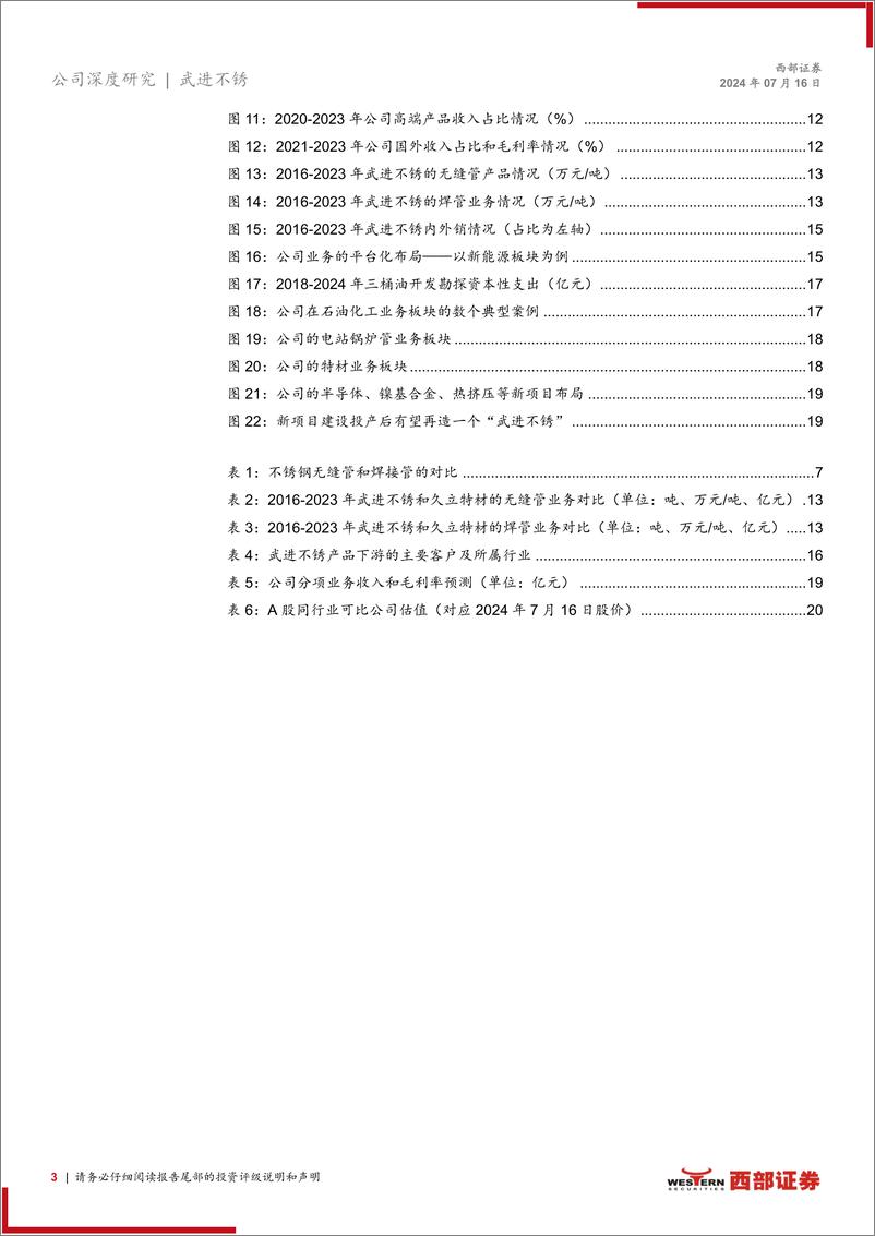 《武进不锈(603878)首次覆盖报告：进可攻-高端化%2b平台化%2b国际化，退可守-稳增长%2b高分红-240716-西部证券-23页》 - 第3页预览图