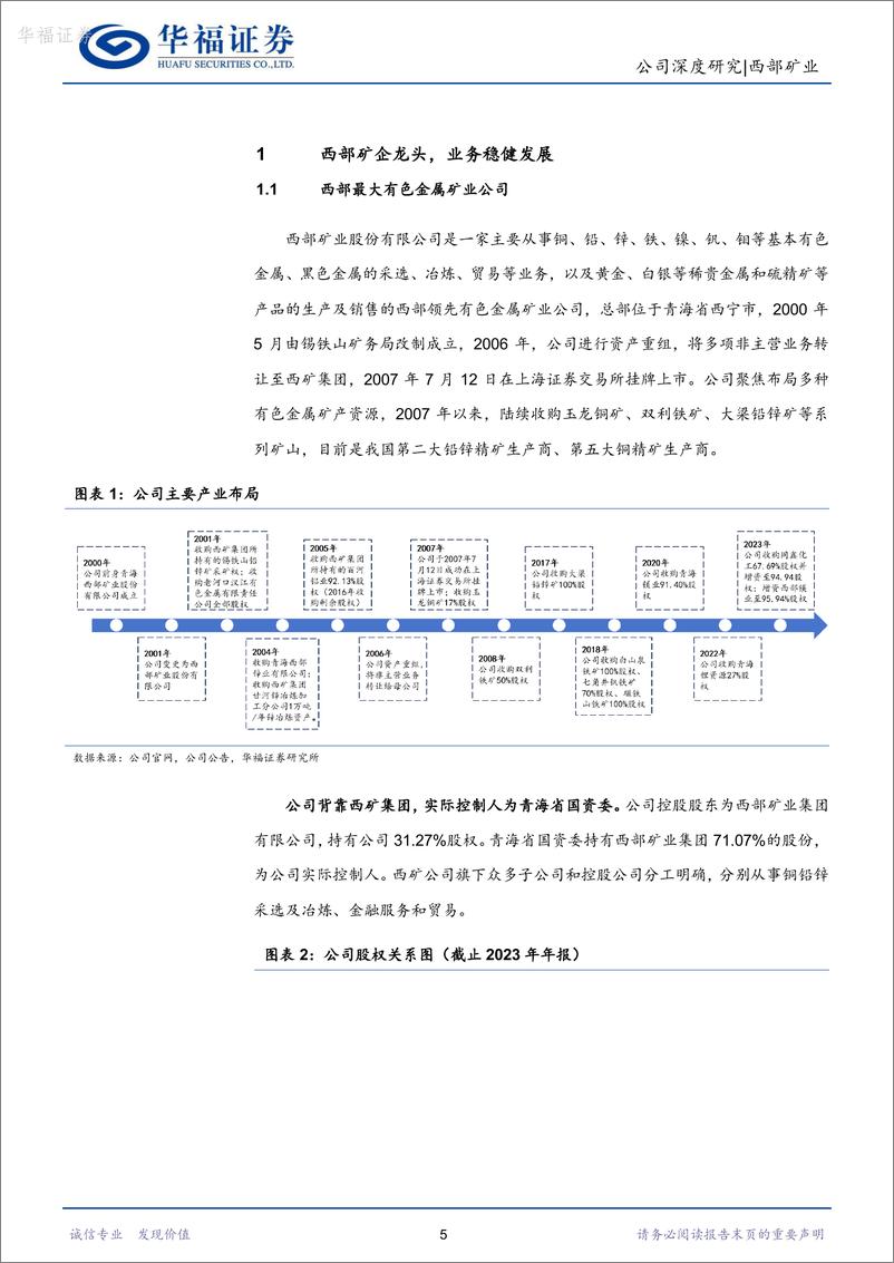 《西部矿业-601168.SH-西部矿企龙头兼具高分红及成长性-20240514-华福证券-29页》 - 第5页预览图