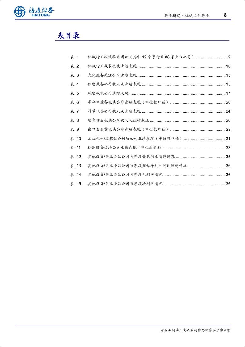 《机械工业行业成长板块23%2624Q1总结：板块分化，出口消费链表现居前，静待工业服务修复-240603-海通证券-37页》 - 第8页预览图