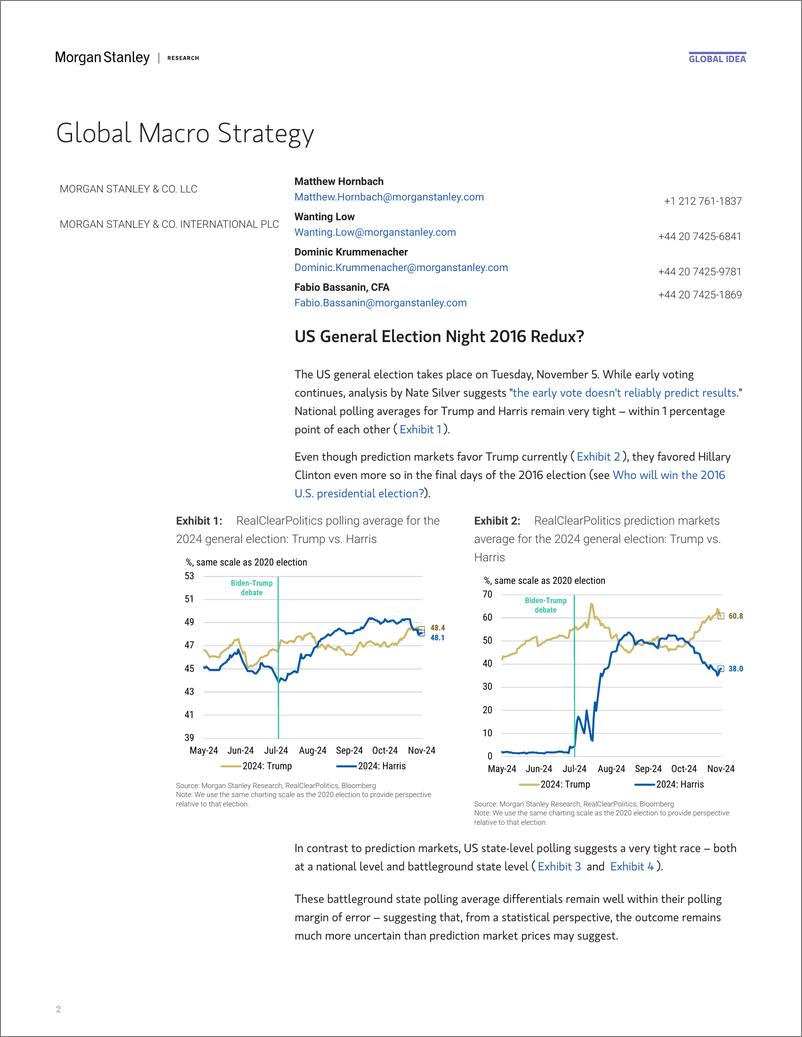 《Morgan Stanley Fixed-Global Macro Strategist Once More Unto the Election-111263177》 - 第2页预览图