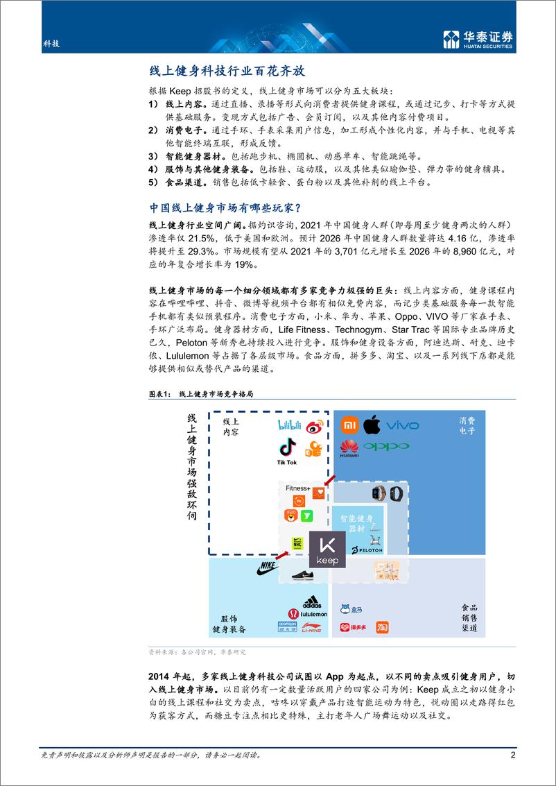 《科技行业： 从Keep招股书看线上健身科技行业-20220319-华泰证券-15页》 - 第3页预览图