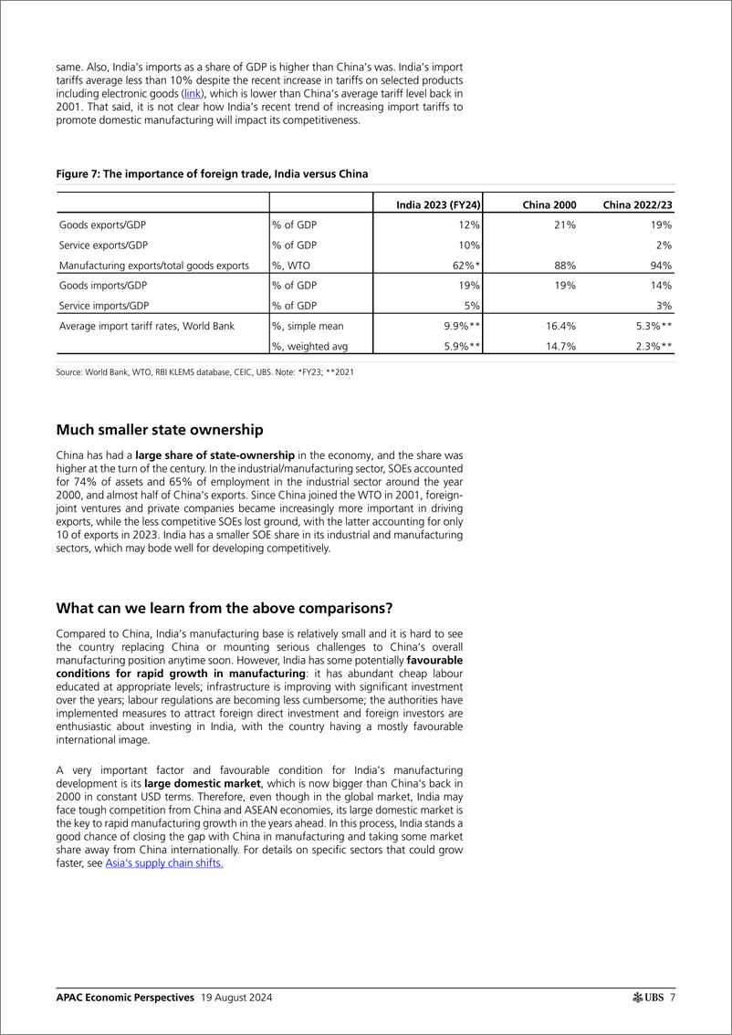 《UBS Economics-APAC Economic Perspectives _Can India be the next China_ Wa...-109915757》 - 第7页预览图