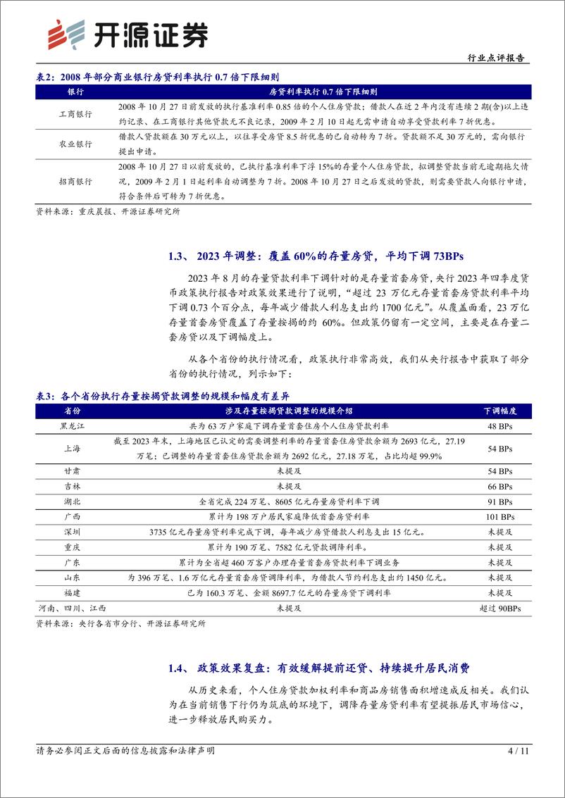 《房地产行业点评报告：过往可鉴，存量房贷降息翘首而望-240923-开源证券-11页》 - 第4页预览图