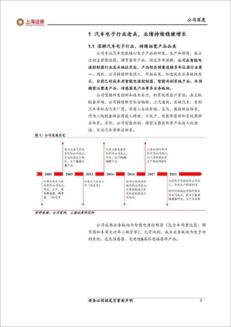 《上海证券-云意电气-300304-首次覆盖：汽车电子行业老兵，成长业务放量带动业绩增长》 - 第5页预览图