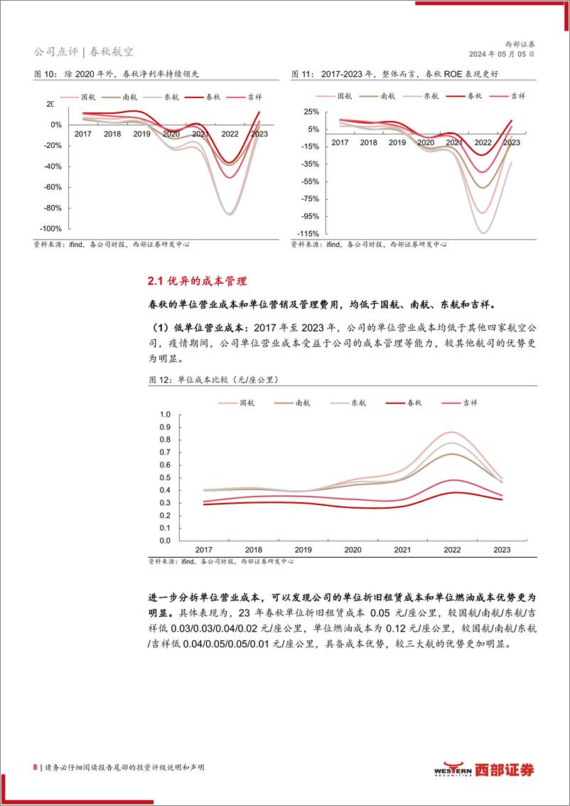 《春秋航空(601021)2023年报及2024年一季报点评：业绩创历史新高，重视需求复苏带来的投资机会-240505-西部证券-17页》 - 第8页预览图