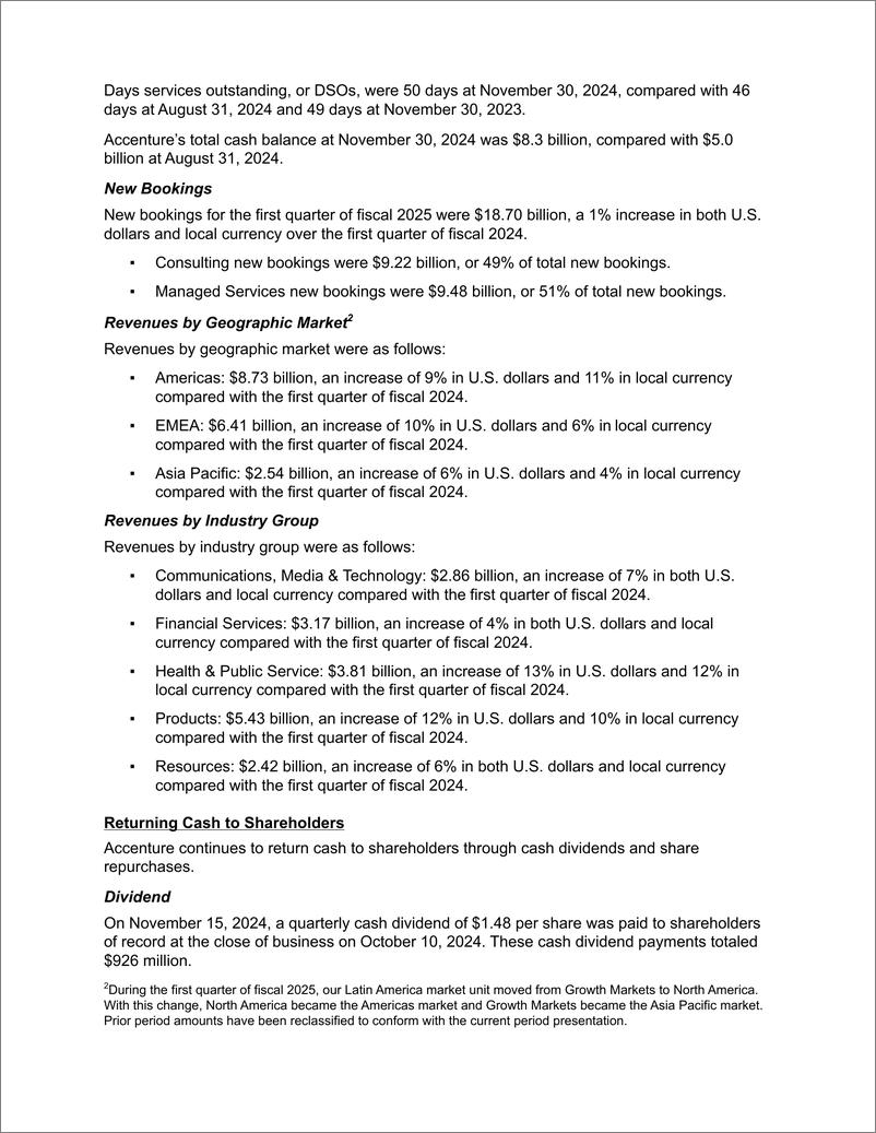 《埃森哲公布2025财年第一季度-11页》 - 第3页预览图